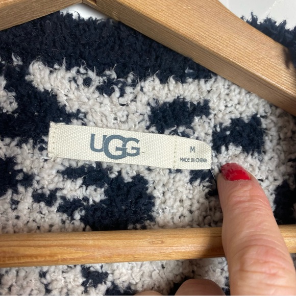 UGG Phoebe Wrap Cardigan Black White Leopard NWT Size Medium - Picture 4 of 6
